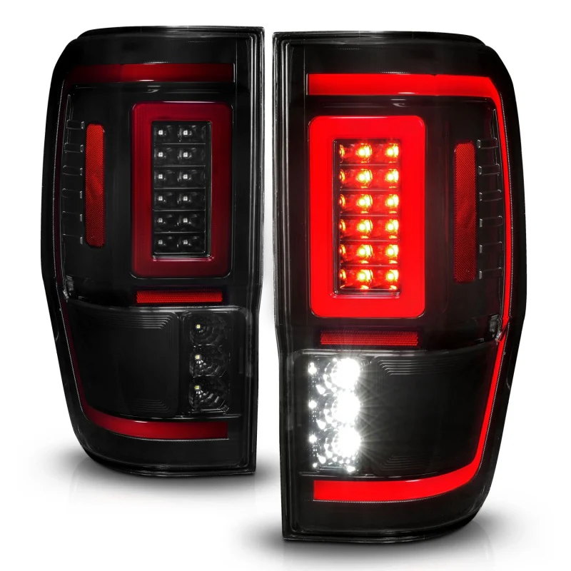 ANZO 19-22 Ford Ranger Full LED Taillights w/ Lightbar Sequential Signal Black Housing/Smoke Lens - Image 7