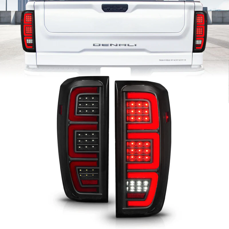 ANZO 19-23 GMC Sierra 1500/2500HD/3500HD Smoke Black Replacement Full LED Bar Tail Light - Image 2
