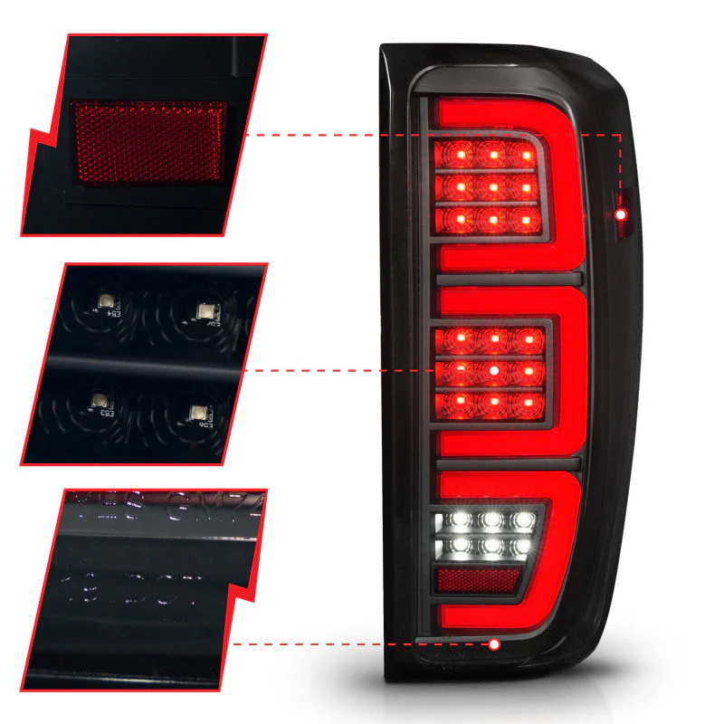 ANZO 19-23 GMC Sierra 1500/2500HD/3500HD Smoke Black Replacement Full LED Bar Tail Light - Image 8