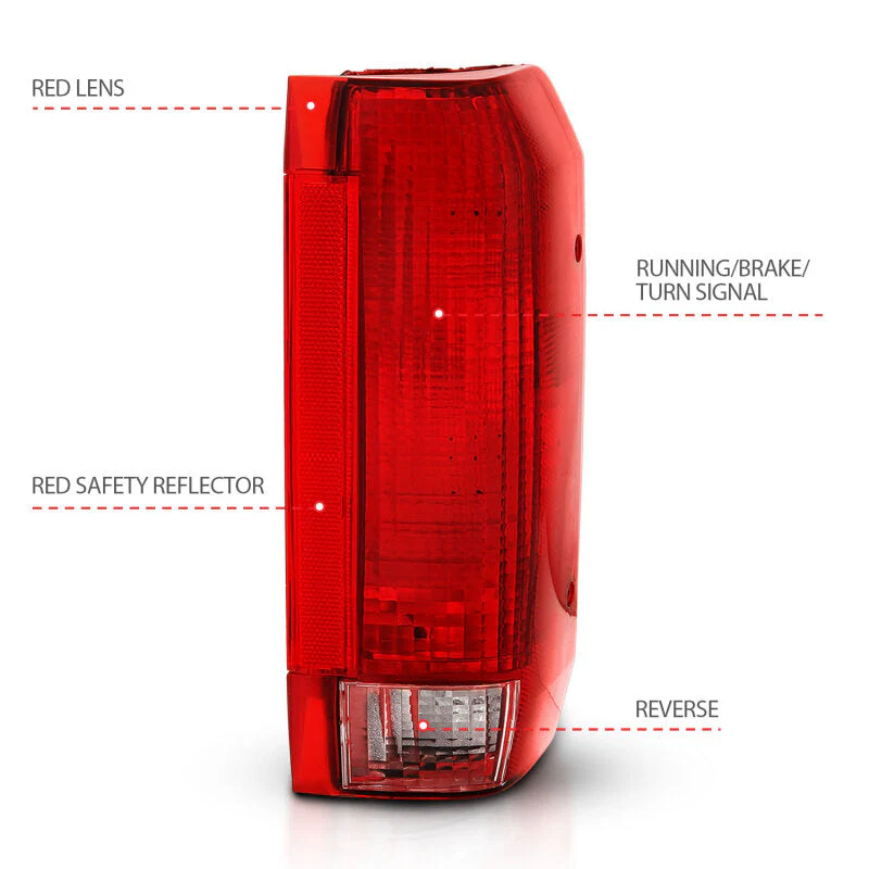 ANZO 1992-1996 Ford Bronco Taillight Red/Clear Lens (OE Replacement) - Image 5