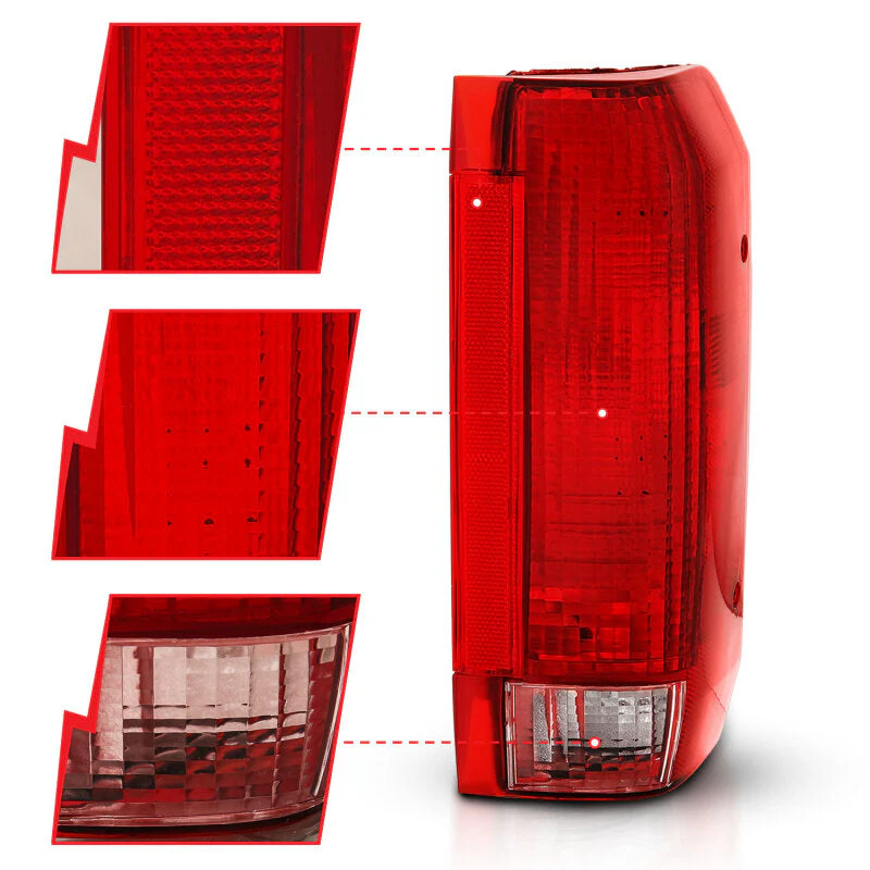 ANZO 1992-1996 Ford Bronco Taillight Red/Clear Lens (OE Replacement) - Image 7