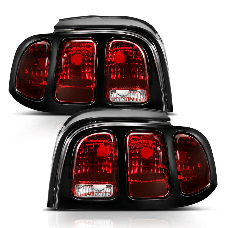 ANZO 1994-1998 Ford Mustang Taillight Dark Red Lens (OE Style) - Image 4