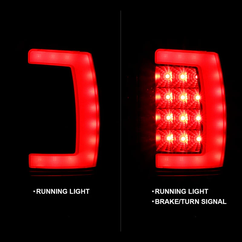 ANZO 1994-2001 Dodge Ram 1500 LED Taillights Plank Style Black w/Clear Lens - Image 12