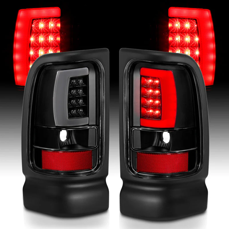 ANZO 1994-2001 Dodge Ram 1500 LED Taillights Plank Style Black w/Clear Lens - Image 17