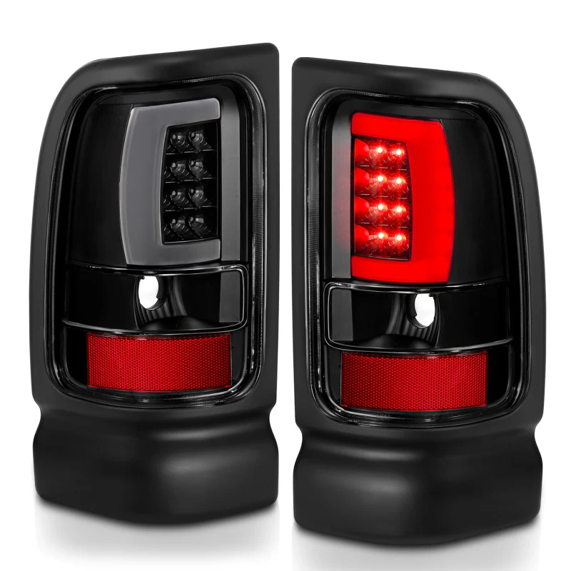 ANZO 1994-2001 Dodge Ram 1500 LED Taillights Plank Style Black w/Clear Lens - Image 7