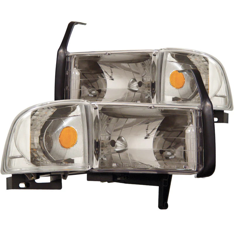 ANZO 1994-2001 Dodge Ram Crystal Headlights Chrome - Image 2