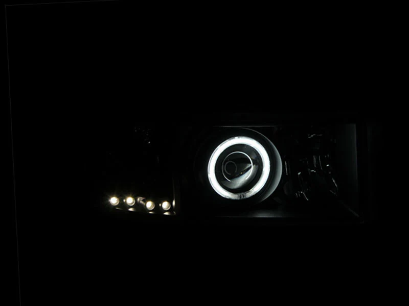 ANZO 1994-2001 Dodge Ram Projector Headlights w/ Halo Black - Image 7