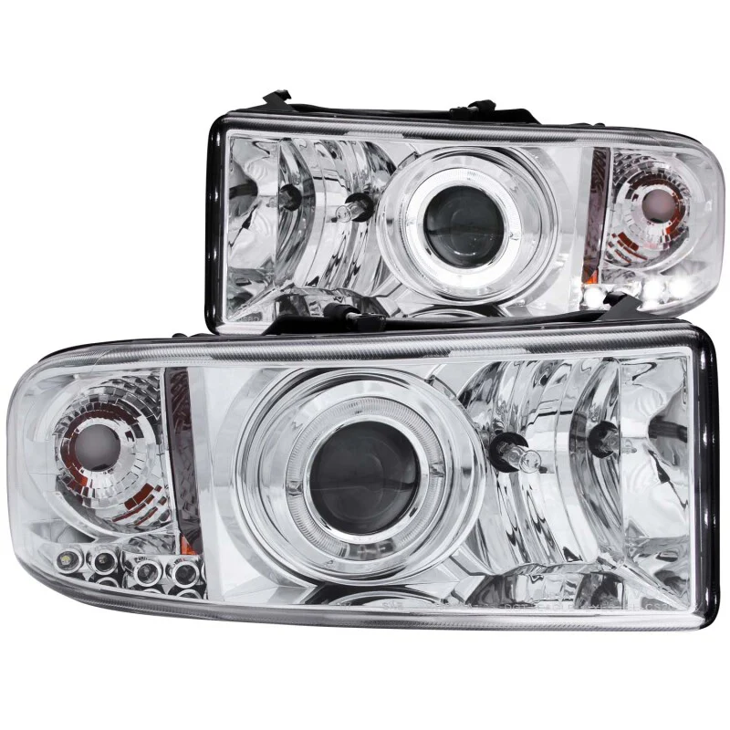 ANZO 1994-2001 Dodge Ram Projector Headlights w/ Halo Chrome - Image 2