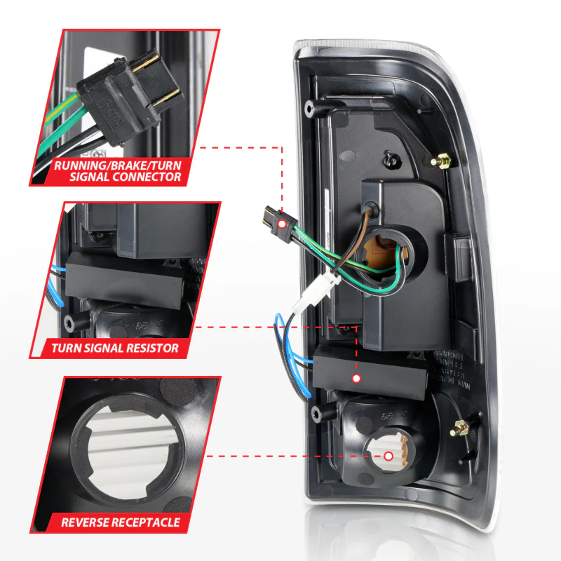 ANZO 1997-2003 Ford F-150 LED Tail Lights w/ Light Bar Black Housing Smoke Lens - Image 10