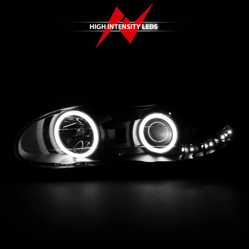 ANZO 1998-2002 Chevrolet Camaro Projector Headlights w/ Halo Black - Image 12