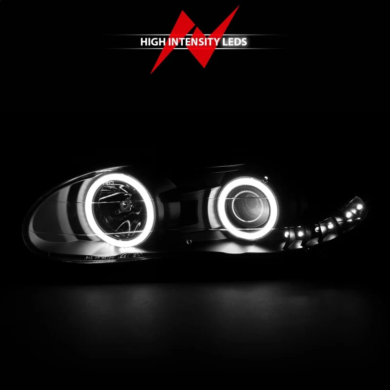ANZO 1998-2002 Chevrolet Camaro Projector Headlights w/ Halo Black - Image 16