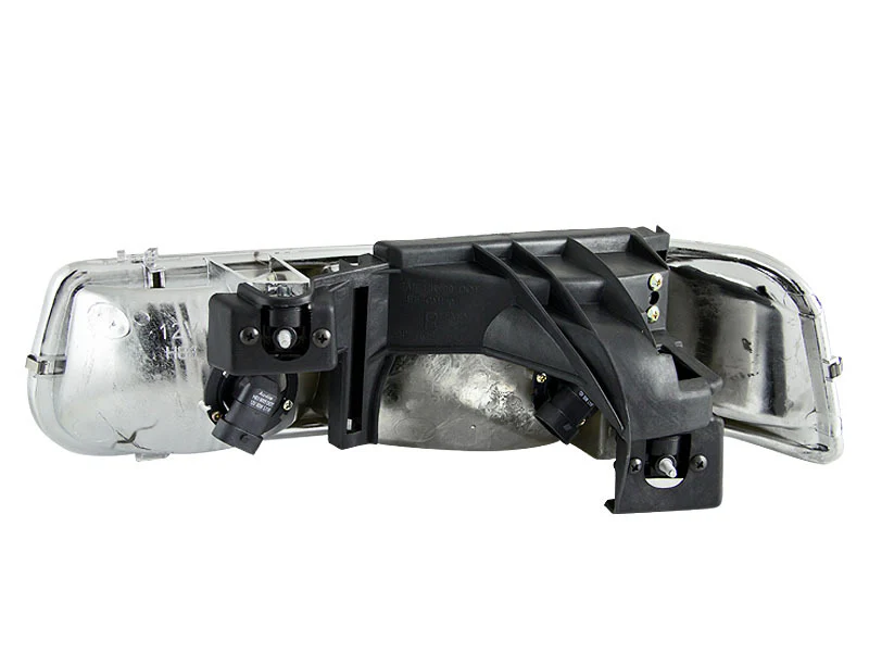 ANZO 1999-2002 Chevrolet Silverado 1500 Crystal Headlights Black - Image 4