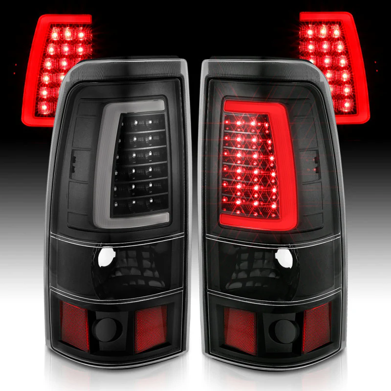 ANZO 1999-2002 Chevy Silverado 1500 LED Taillights Plank Style Black w/Clear Lens - Image 6