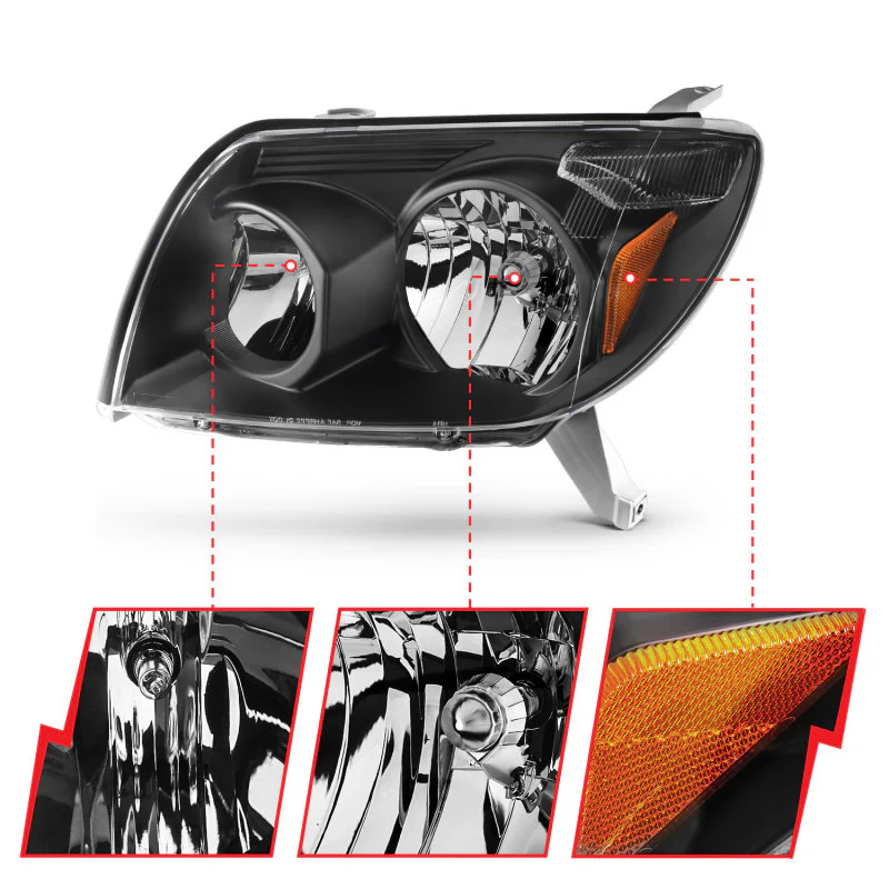 ANZO 2003-2005 Toyota 4Runner Crystal Headlights Black - Image 11