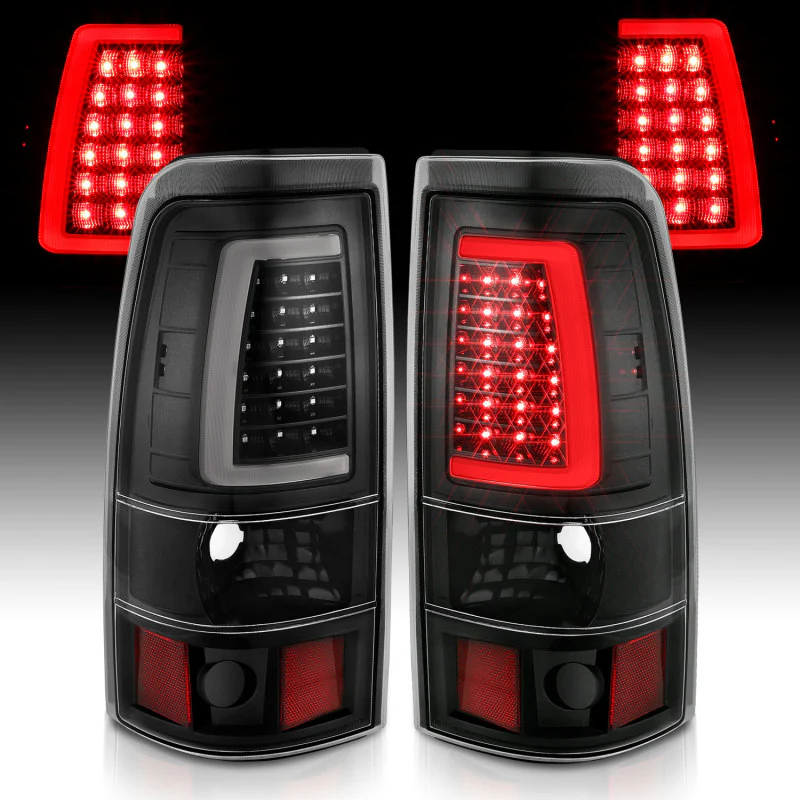 ANZO 2003-2006 Chevy Silverado 1500 LED Taillights Plank Style Black w/Clear Lens - Image 8