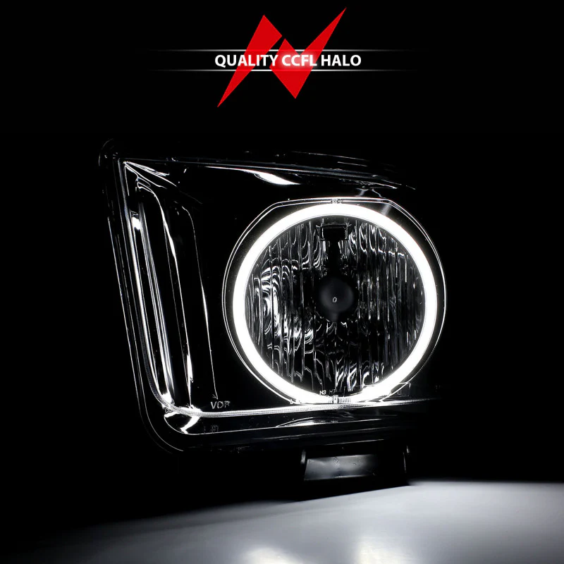 ANZO 2005-2009 Ford Mustang Crystal Headlights w/ Halo Black (CCFL) - Image 7