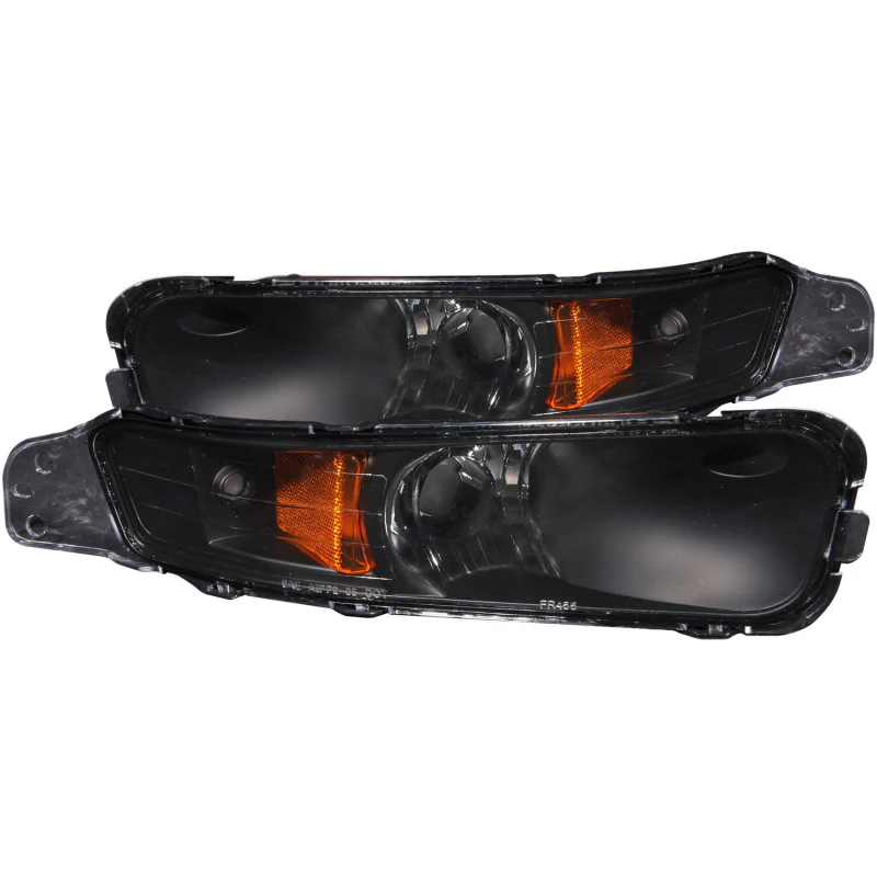 ANZO 2005-2009 Ford Mustang Euro Parking Lights Black w/ Amber Reflector - Image 2