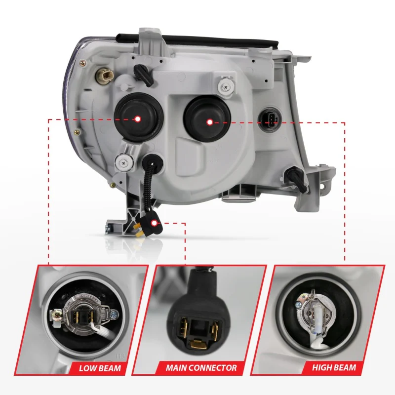 ANZO 2005-2011 Toyota Tacoma Projector Headlights w/ Halo Black - Image 12