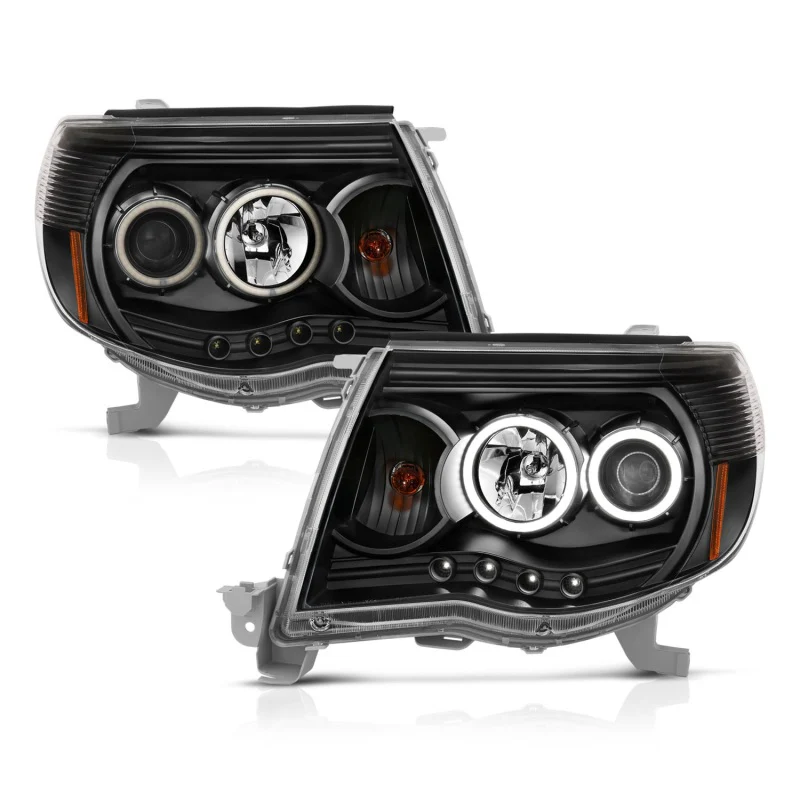 ANZO 2005-2011 Toyota Tacoma Projector Headlights w/ Halo Black - Image 15