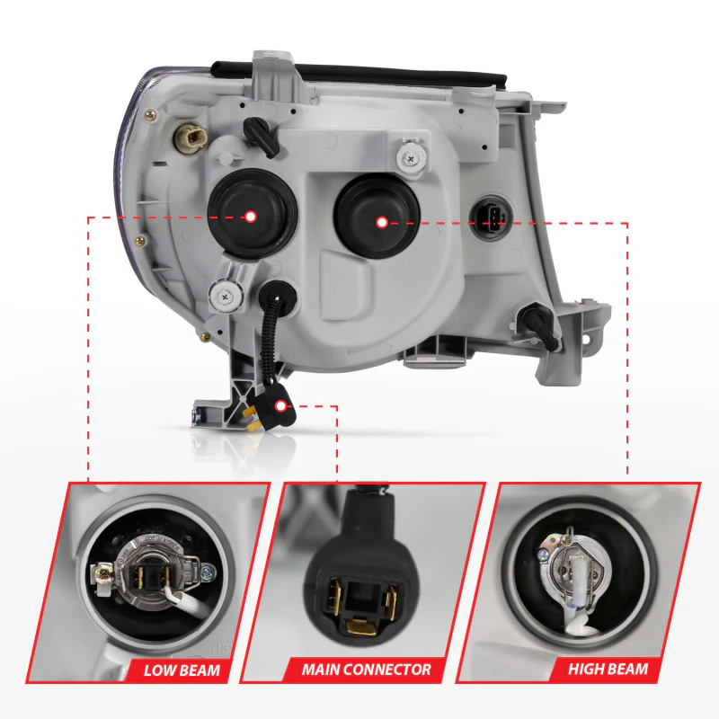 ANZO 2005-2011 Toyota Tacoma Projector Headlights w/ Halo Black - Image 8
