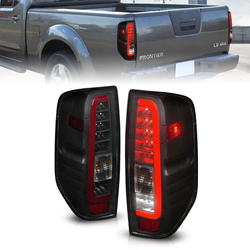 ANZO 2005-2021 Nissan Frontier LED Taillights Black Housing/Smoke Lens - Image 2