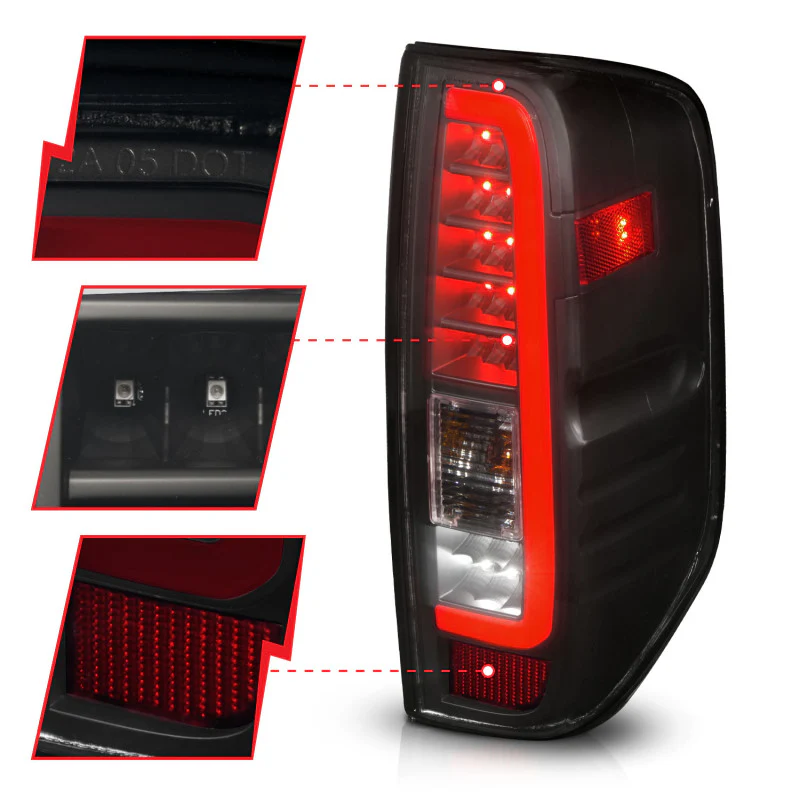ANZO 2005-2021 Nissan Frontier LED Taillights Black Housing/Smoke Lens - Image 5
