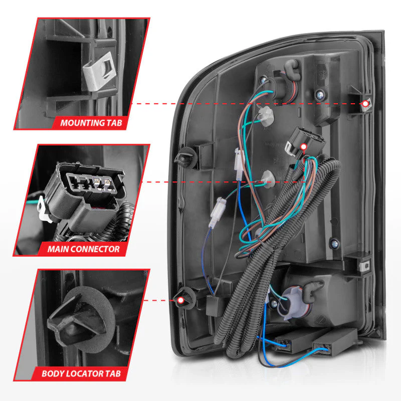 ANZO 2007-2013 Chevrolet Silverado1500/ 2500/ 3500 LED Tail Lights w/ Light Bar Black Housing Smoke - Image 12