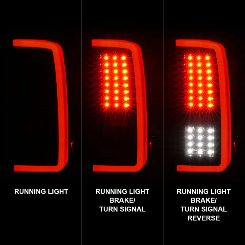 ANZO 2007-2013 Chevrolet Silverado1500/ 2500/ 3500 LED Tail Lights w/ Light Bar Black Housing Smoke - Image 5