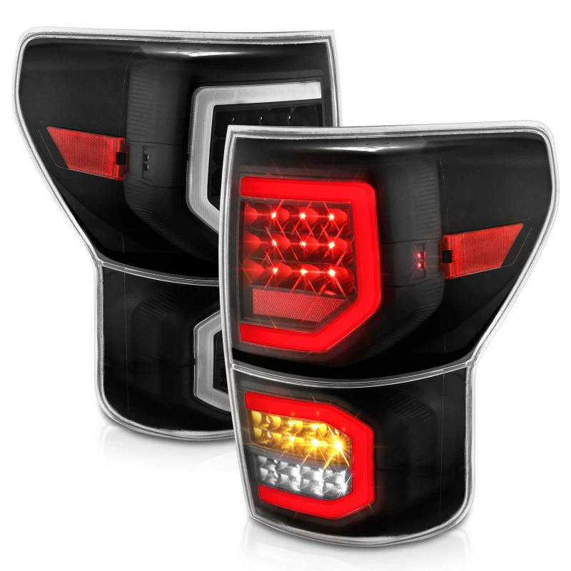ANZO 2007-2013 Toyota Tundra LED Taillights Plank Style Black w/Clear Lens - Image 14