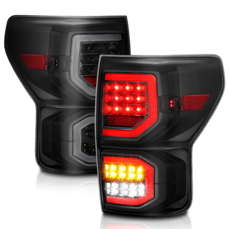 ANZO 2007-2013 Toyota Tundra LED Taillights Plank Style Black w/Smoke Lens - Image 10