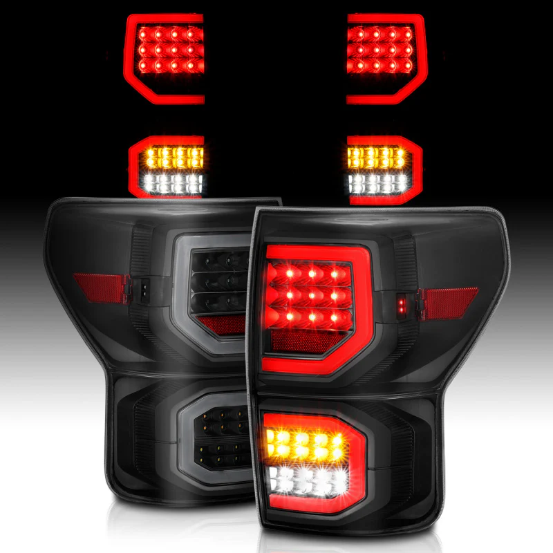 ANZO 2007-2013 Toyota Tundra LED Taillights Plank Style Black w/Smoke Lens - Image 17
