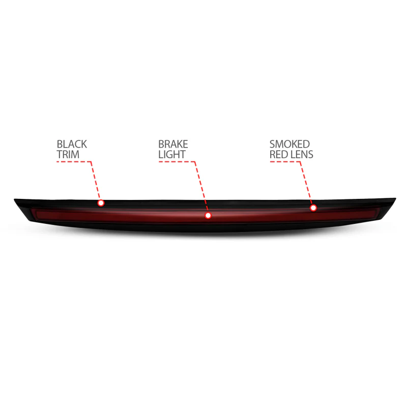 ANZO 2007-2014 Chevrolet Suburban 1500 LED 3rd Brake Light Black Housing Smoke Lens w/ Spoiler 1pc - Image 3