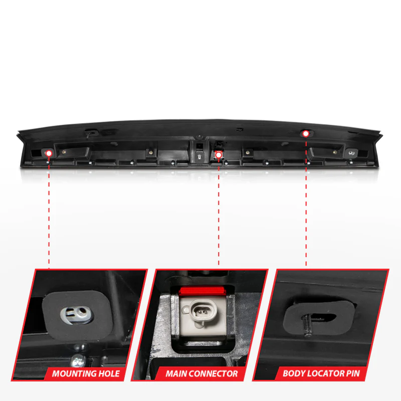 ANZO 2007-2014 Chevrolet Suburban 1500 LED 3rd Brake Light Black Housing Smoke Lens w/ Spoiler 1pc - Image 5