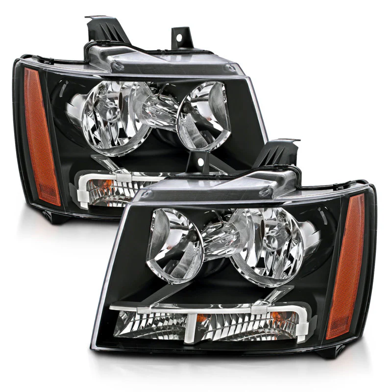 ANZO 2007-2014 Chevrolet Tahoe/Suburban Crystal Headlights Black - Image 10