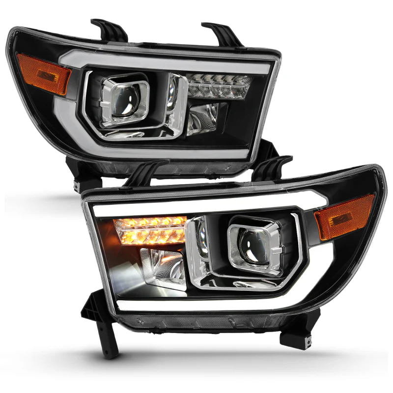 ANZO 2007-2014 Toyota Tundra Projector Light Bar H.L Black Amber(Led High Beam) (Halogen Version) - Image 7