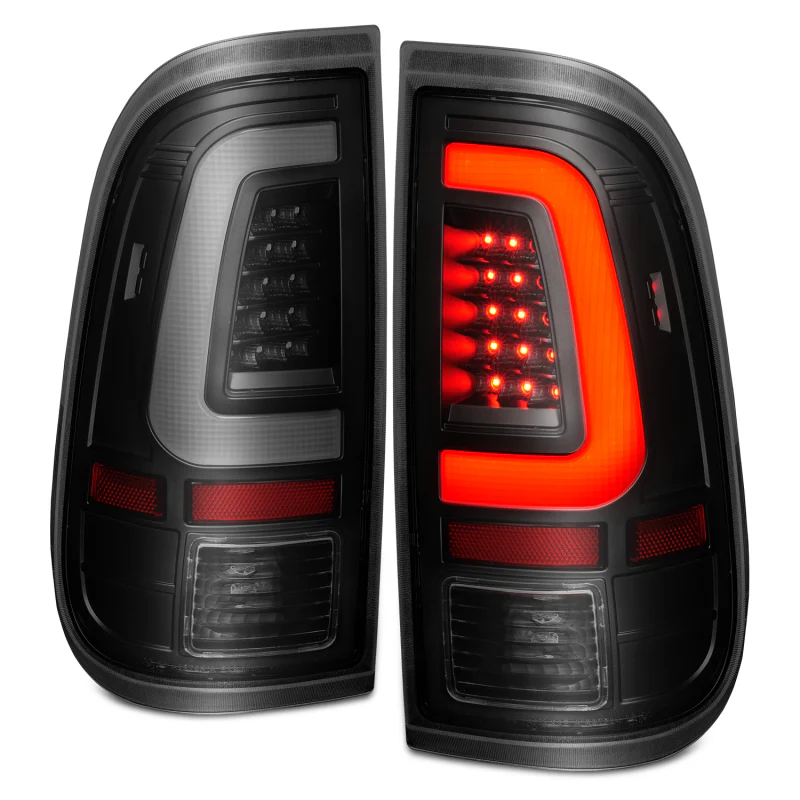 ANZO 2008-2016 Ford F-250 LED Tail w/ Lights Bar Black Housing Smoke Lens - Image 12