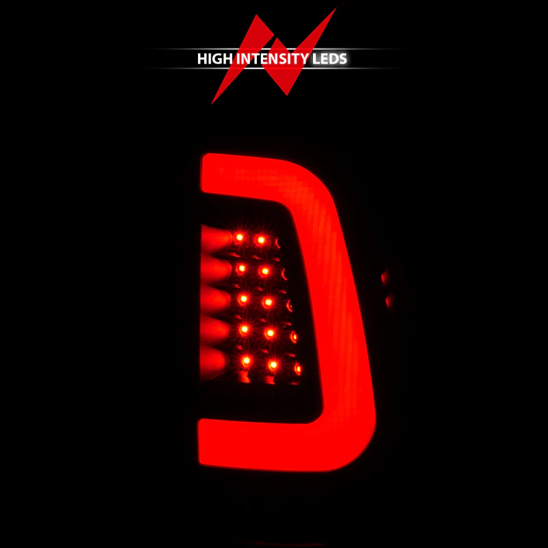 ANZO 2008-2016 Ford F-250 LED Tail w/ Lights Bar Black Housing Smoke Lens - Image 5