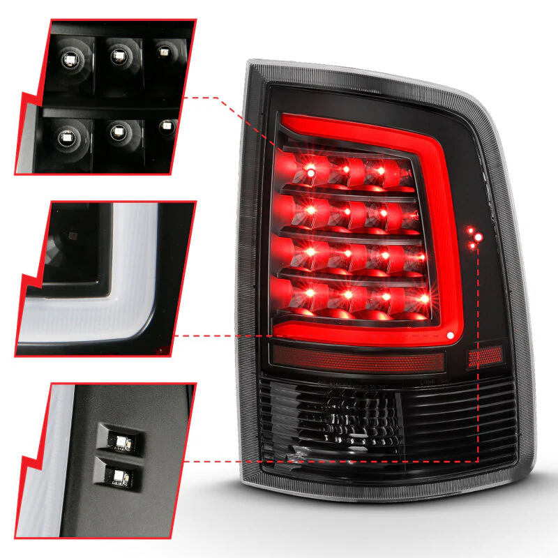 ANZO 2009-2018 Dodge Ram 1500 LED Taillight Plank Style Black w/Clear Lens - Image 16