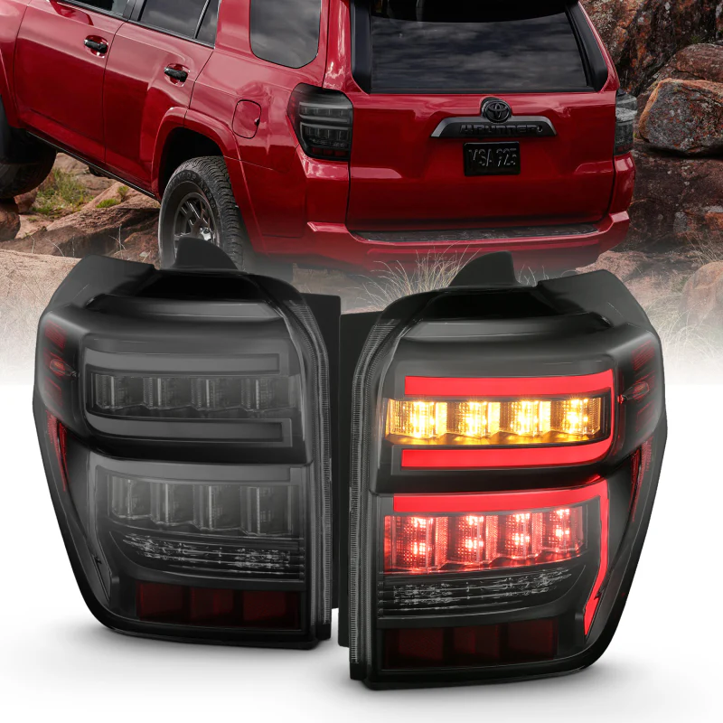 ANZO 2014-2020 Toyota 4Runner T.L Black Housing Smoke Lens Red Light Bar W/Sequential - Image 2