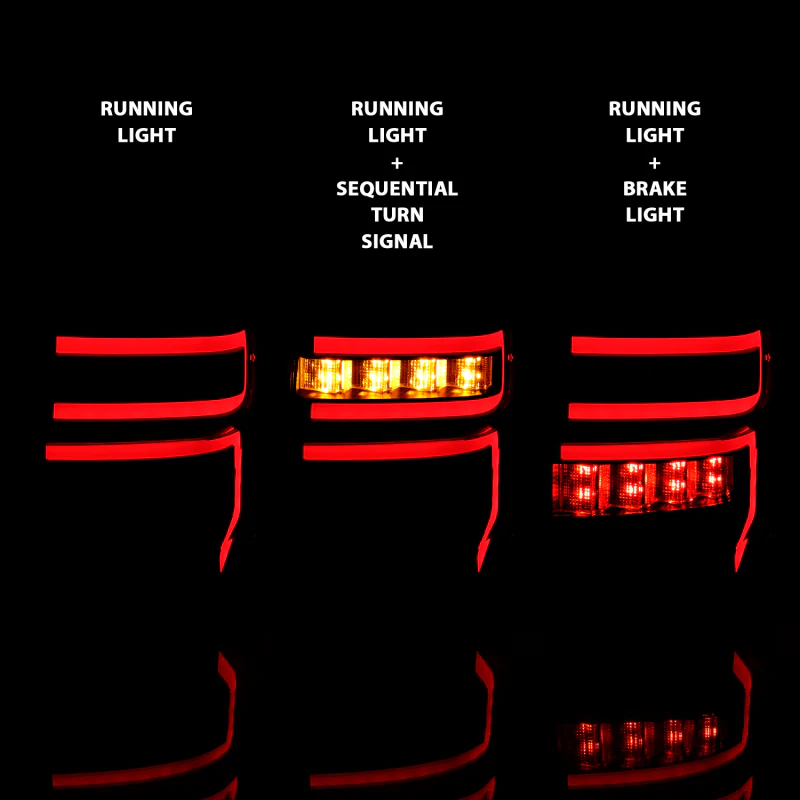 ANZO 2014-2020 Toyota 4Runner T.L Black Housing Smoke Lens Red Light Bar W/Sequential - Image 5