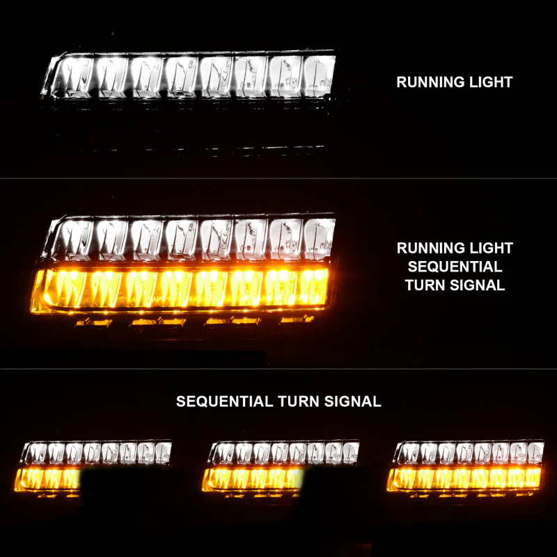 ANZO 2018-2021 Jeep Wrangler LED Side Markers Chrome Housing Smoke Lens w/ Seq. Signal Sport Bulb - Image 10