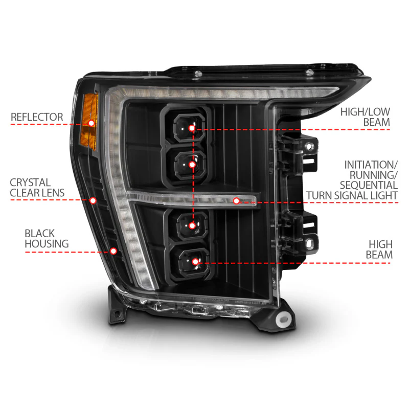 ANZO 21-23 Ford F-150 (w/Factory Halogen) Z-Series Full LED Proj Headlights - Pass. Side ONLY - Image 14