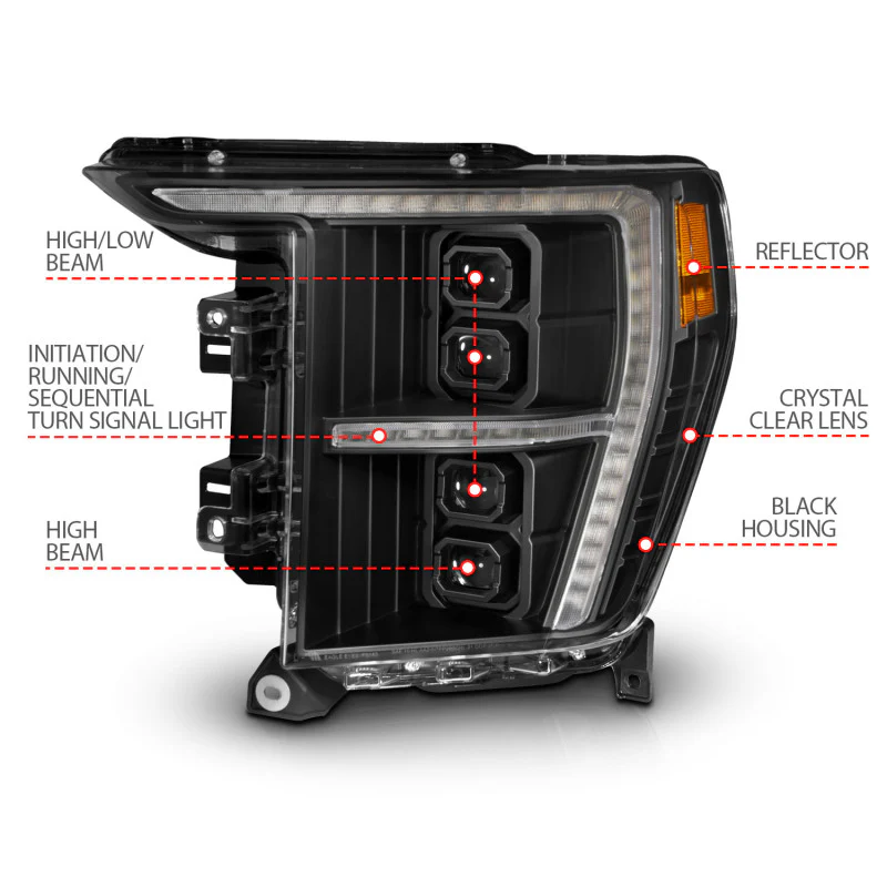 ANZO 21-23 Ford F-150 (w/Factory Halogen) Z-Series Full LED Proj Headlights - Pass. Side ONLY - Image 6
