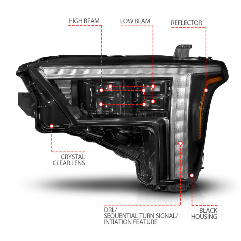 ANZO 22-24 Toyota Tundra (w/Factory LED Refl.) Z-Series Full LED Proj Headlights - Driver Side ONLY - Image 12