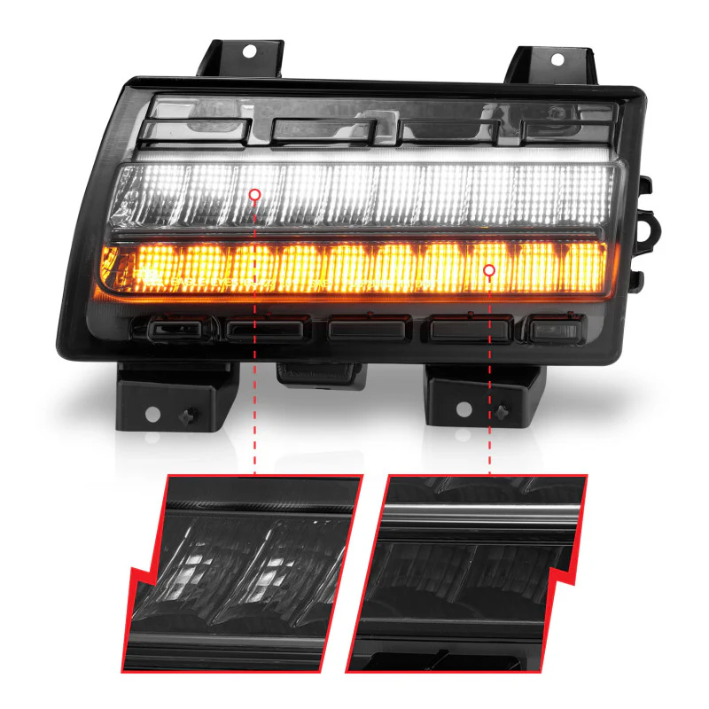 ANZO Wrangler 18-21/Gladiator 20+ LED Side Marker Lights Smoke w Sequential Signal - Image 3