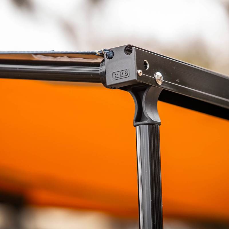 ARB Aluminum Awning, Black Frame, 8.2FT x 8.2FT, Installed with LED Light Strip - Image 7