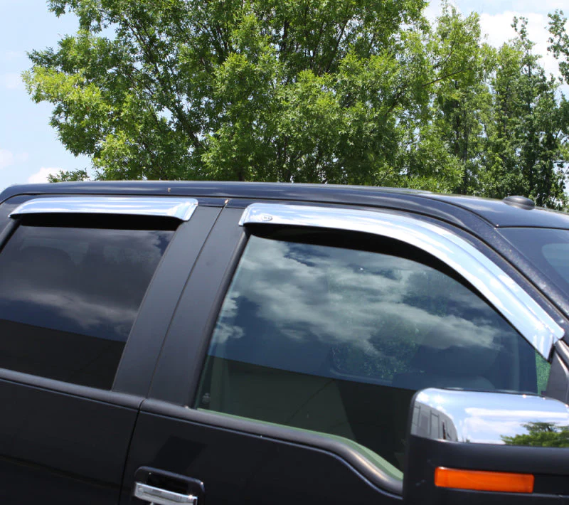 AVS 2019 RAM 1500 Crew Cab Ventvisor Outside Mount Front & Rear Window Deflectors 4pc - Chrome - Image 4