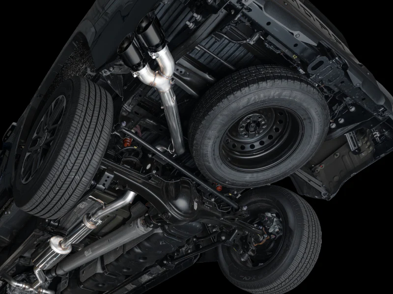 AWE 0FG Exhaust for 3rd Gen Toyota Tundra - Dual Diamond Black Tips - Image 2