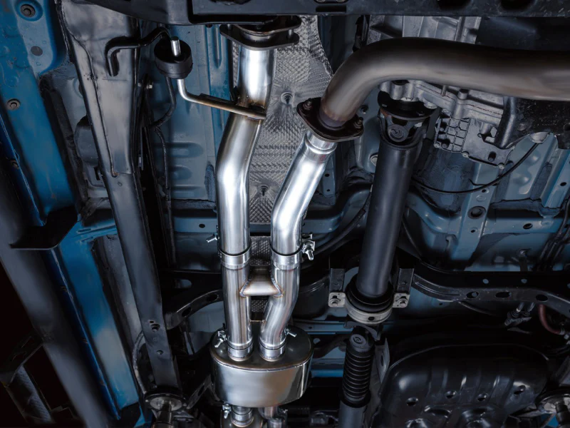 AWE 16-22 Toyota Tacoma 0FG Catback Exhaust w/ BashGuard - Dual Diamond Black Tips - Image 10