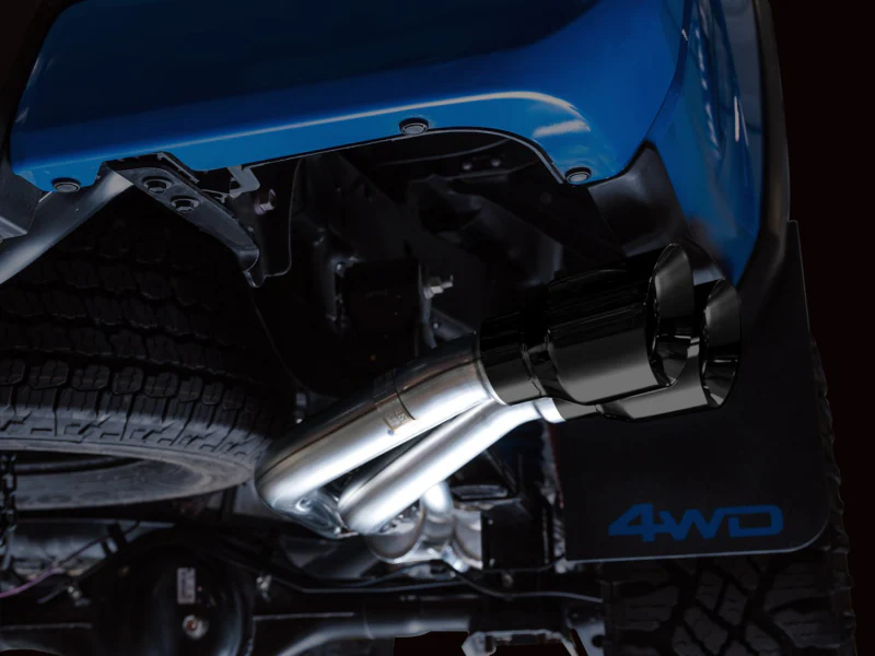 AWE 16-22 Toyota Tacoma 0FG Catback Exhaust w/ BashGuard - Dual Diamond Black Tips - Image 7